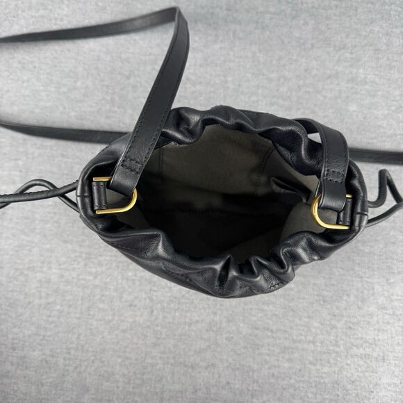 Fossil Crossbody Bag Small Black Leather Festival‎ Beachy Boho Bucket Bag - Picture 10 of 16